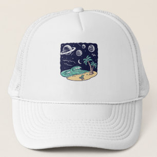 Gorra De Camionero Vista de noche en la playa