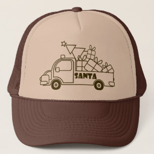 Gorra De Camionero Vista lateral del camión de Navidades de esquema