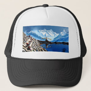 Gorra De Camionero Vista Panorámica De La Montaña Annapurna Nepal
