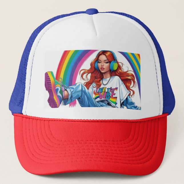 Gorra De Camionero Vive el Chica de Vibe (Anverso)