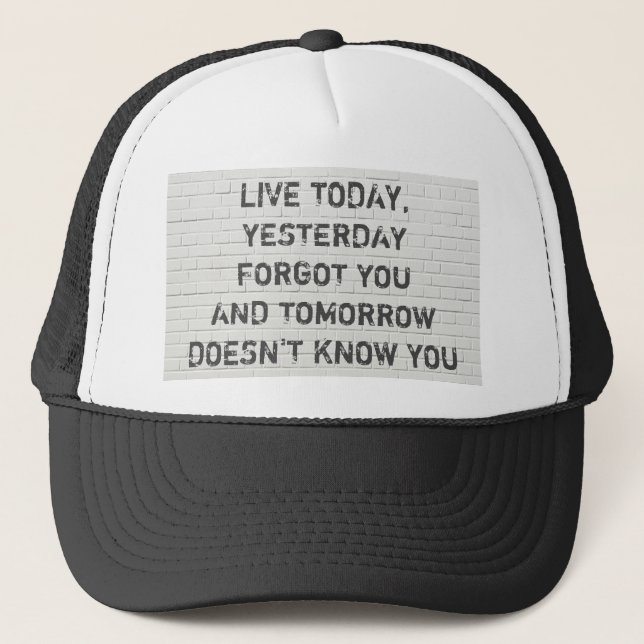 Gorra De Camionero Vive hoy, cita motivacional (Anverso)
