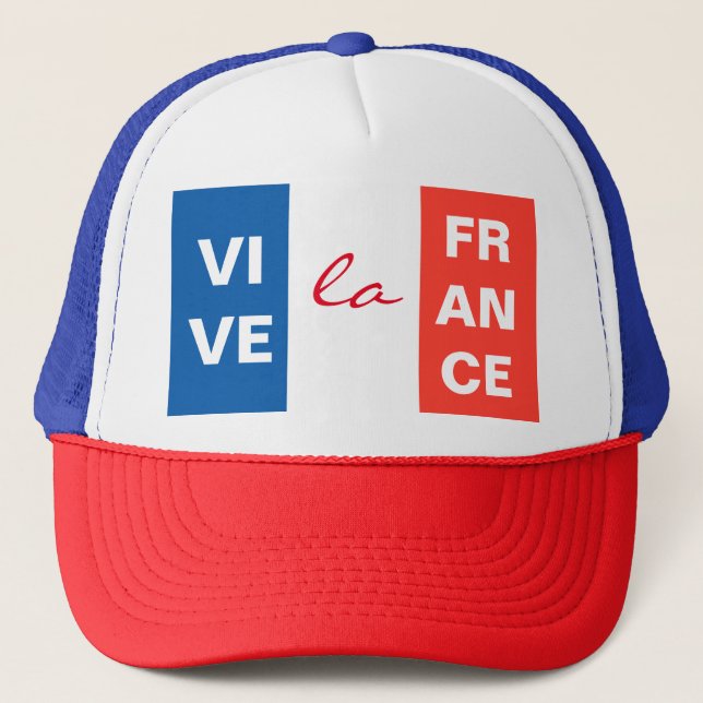 Gorra De Camionero Vive La France Personalizable Bandera Francesa (Anverso)