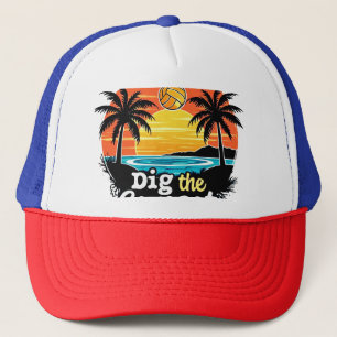 Gorra De Camionero "Voleibol atardecer" - Diseño de voleibol para jug