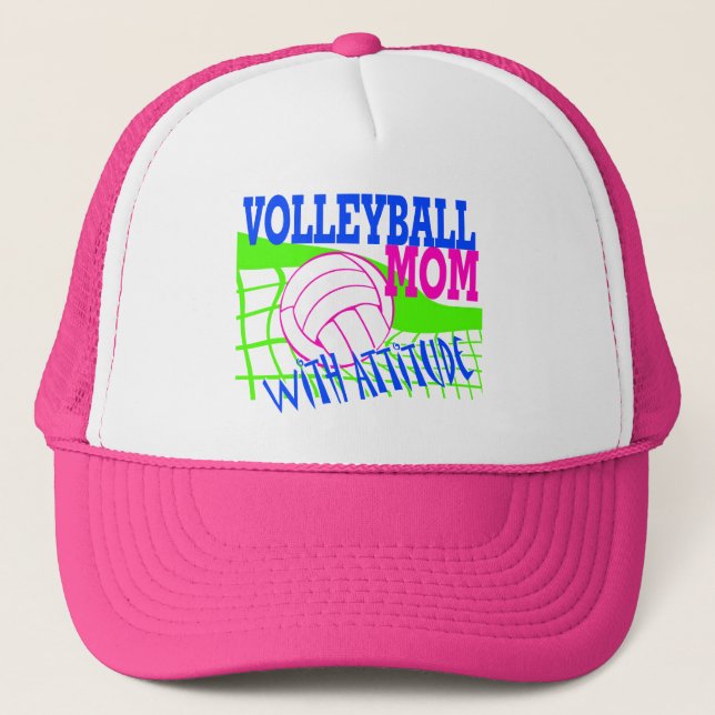 Gorra De Camionero Voleibol Mamá Con Actitud (Anverso)