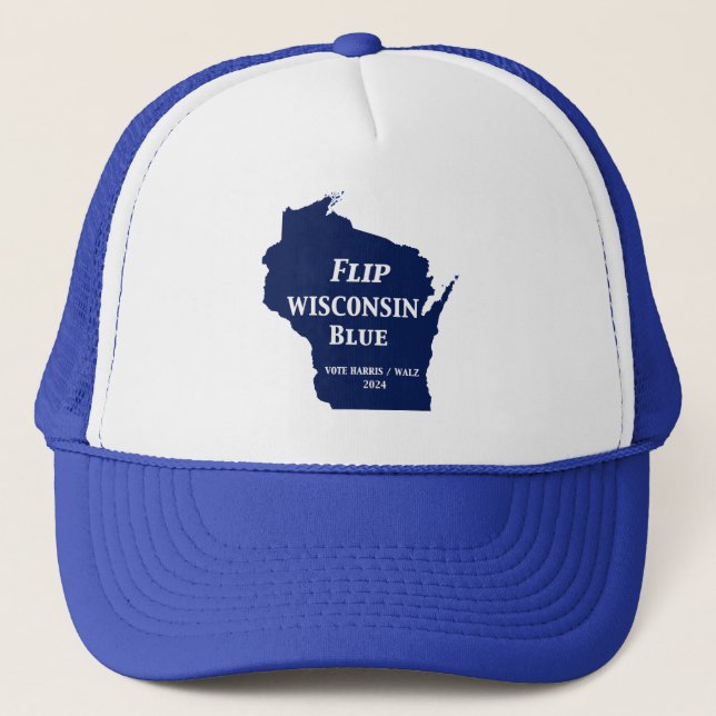 Gorra De Camionero Voltear Wisconsin Blue en 2024 (Anverso)