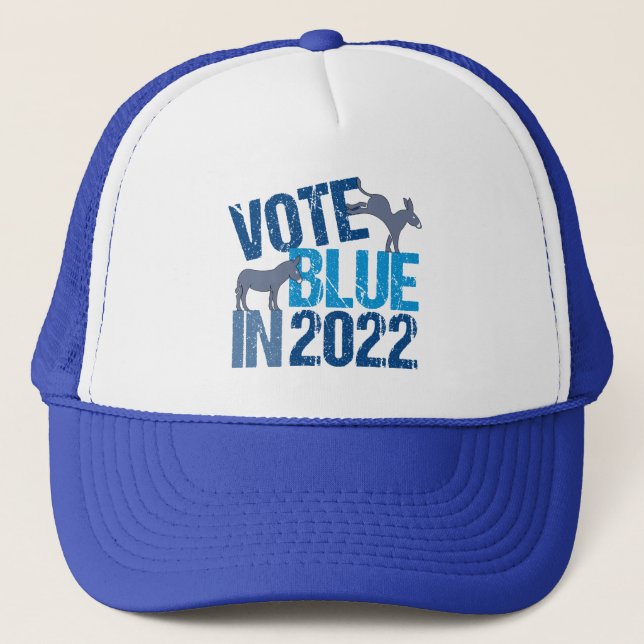 Gorra De Camionero Vota azul en las elecciones burros demócratas de 2 (Anverso)
