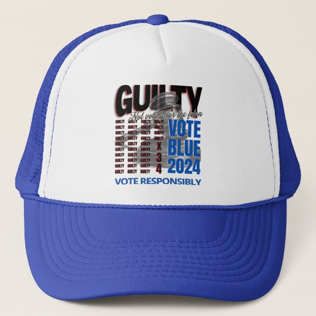 Gorra De Camionero Vota azul, no para el Felon (Anverso)