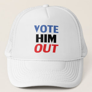 Gorra De Camionero Vota por él. Tipografía moderna en blanco y azul.