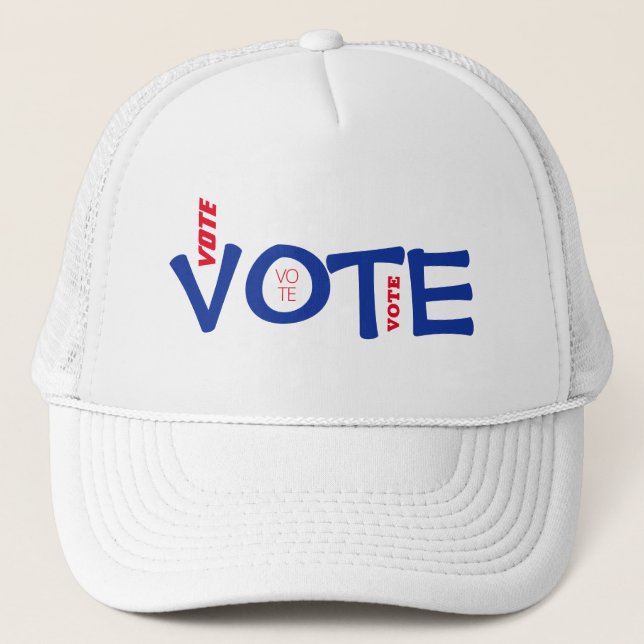 Gorra De Camionero Vota Rojo Blanco y Azul (Anverso)