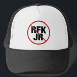 Gorra De Camionero Votación contra Robert F. Kennedy<br><div class="desc">Los demócratas se unen contra RFK Jr. Este candidato político para las elecciones presidenciales de 2024 no demuestra los valores democráticos fiestas. Un ataque rojo y un círculo alrededor del nombre de Robert F. Kennedy Jr en un gorra político.</div>