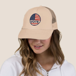 Gorra De Camionero Votación de la bandera estadounidense simple