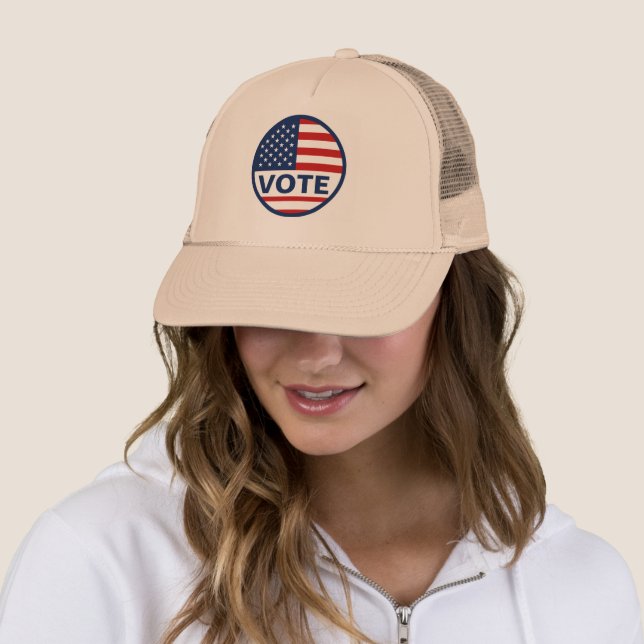 Gorra De Camionero Votación de la bandera estadounidense simple (In situ)