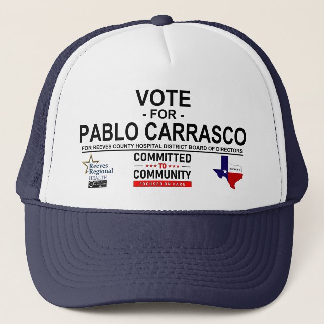 Gorra De Camionero Votación por Pablo Carrasco (Anverso)