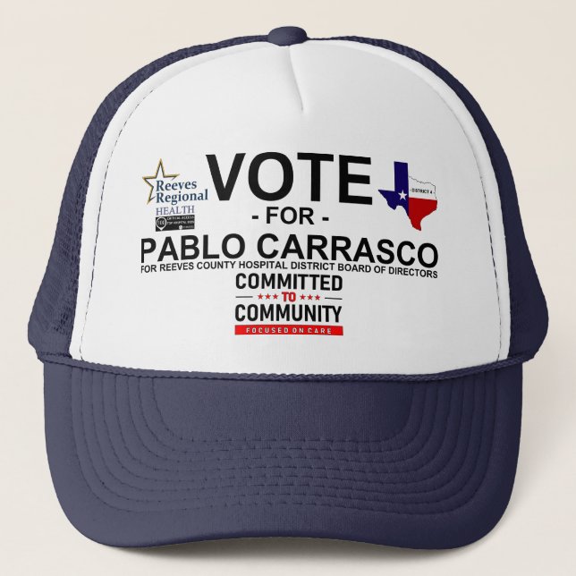 Gorra De Camionero Votación por Pablo Carrasco (Anverso)