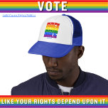 Gorra De Camionero Votar como tus derechos LGBTQ dependen de eso<br><div class="desc">Vota Como Si Tus Derechos LGBTQ Dependieran De ItTrucker Gorra. Dilo a conocer mientras llevas este gorra. Nuestros derechos están en juego. Sal y vota (AZUL). Vote azul (editable)</div>