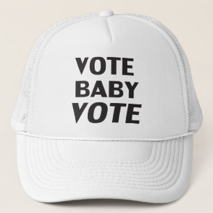 Gorra De Camionero Votar por el voto de bebé texto negro