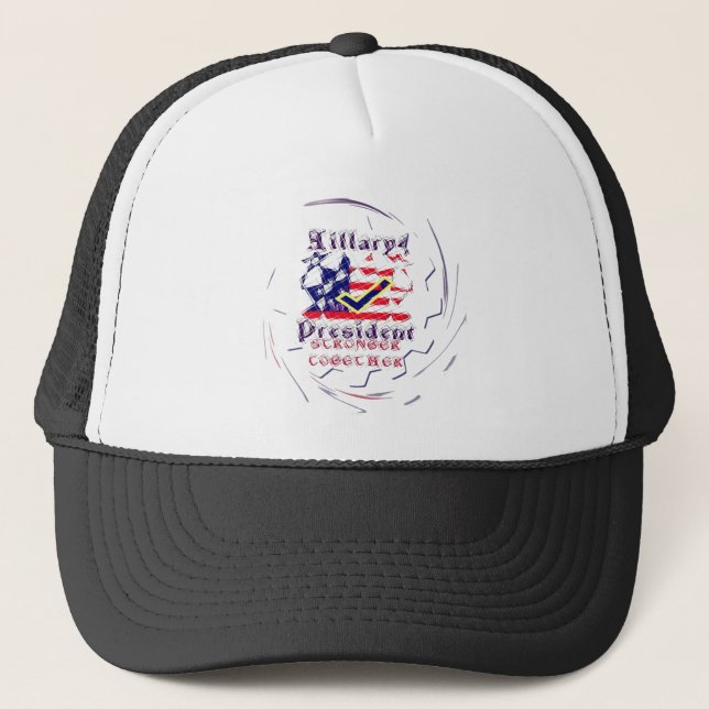 Gorra De Camionero Votar por Hillary USA más fuerte juntos Mi Preside (Anverso)