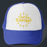 Gorra De Camionero Votar por nuestra futura democracia electoral en E<br><div class="desc">Votar por nuestro futuro Europa: Sombrero de Camionero de Democracia Electoral</div>