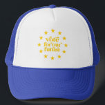 Gorra De Camionero Votar por nuestra futura democracia electoral en E<br><div class="desc">Votar por nuestro futuro Europa: Sombrero de Camionero de Democracia Electoral</div>