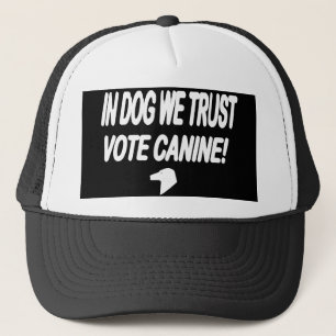 Gorra De Camionero Vote Perro con texto blanco