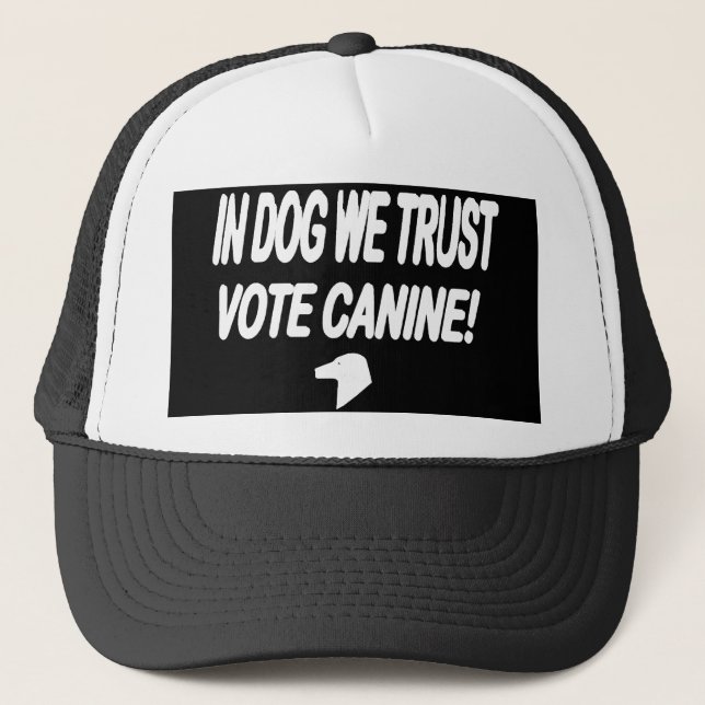 Gorra De Camionero Vote Perro con texto blanco (Anverso)