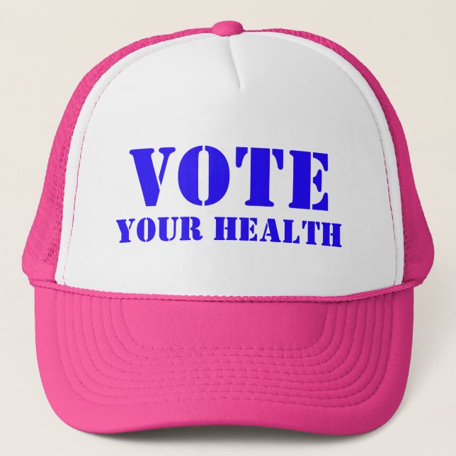Gorra de camionero Vote su salud (Anverso)