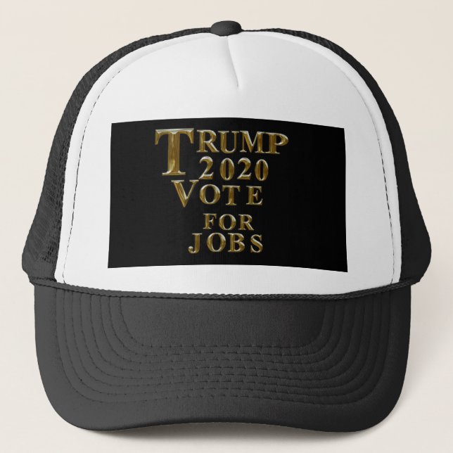 GORRA DE CAMIONERO VOTO DE TRUMP 2020 PARA EMPLEOS (Anverso)