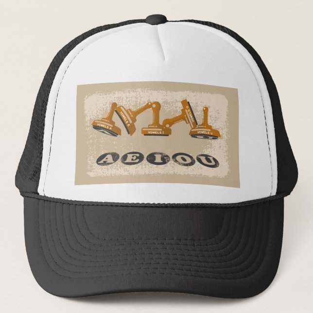 Gorra De Camionero Vowels AEIOU Inglés (Anverso)