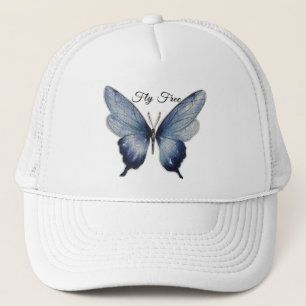Gorra De Camionero Vuela Libre – Diseño de Arte de Mariposa Azul