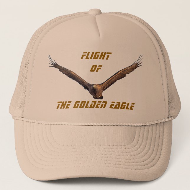 Gorra De Camionero Vuelo de Eagle de oro (Anverso)