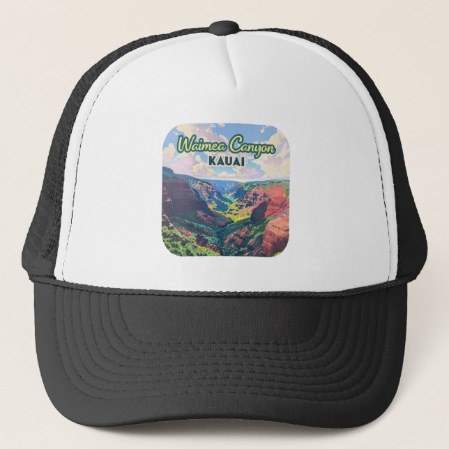 Gorra De Camionero Waimea Canyon Kauai Hawaii Retro (Anverso)