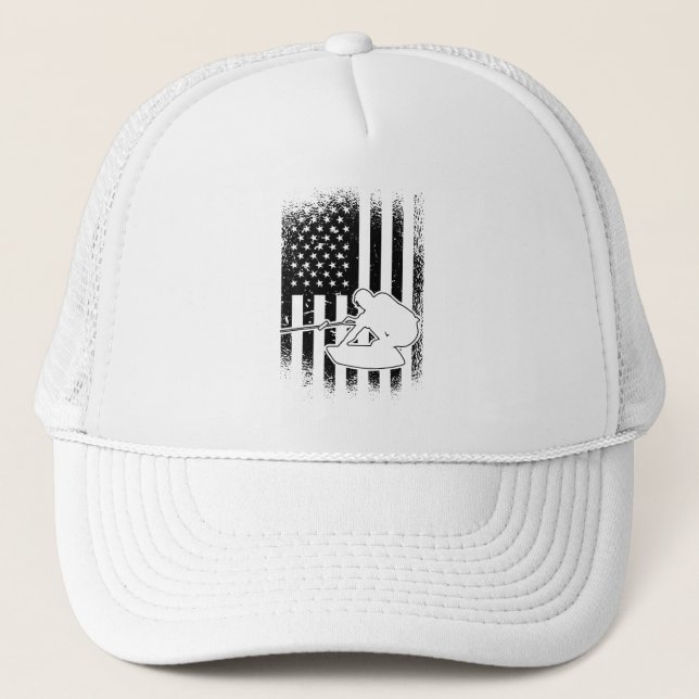 Gorra De Camionero Wakeboard Bandera Americana Wakeboarding Wakeboard (Anverso)