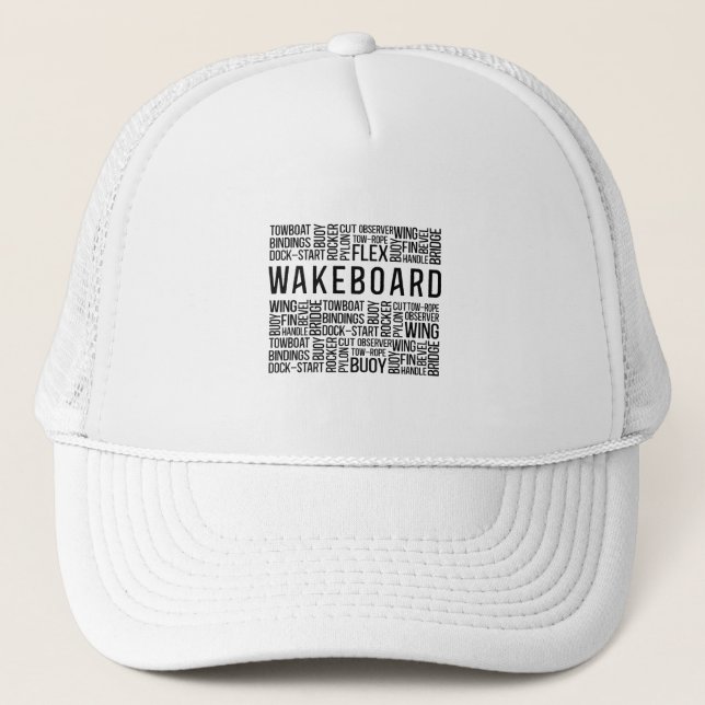 Gorra De Camionero Wakeboard Cita Wake Wakeboard Wakeboarder (Anverso)