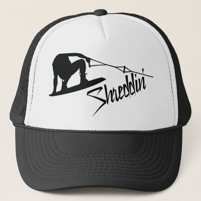 Gorra De Camionero Wakeboard Shreddin BW (Anverso)