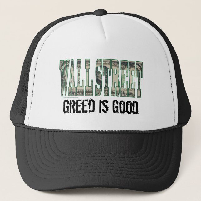 Gorra De Camionero Wall Street/ la codicia es buena (Anverso)