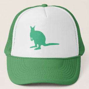 Gorra De Camionero Wallaby. Animal en verde.