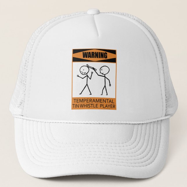 Gorra De Camionero Warning Temperamental Tin Whistle Player (Anverso)