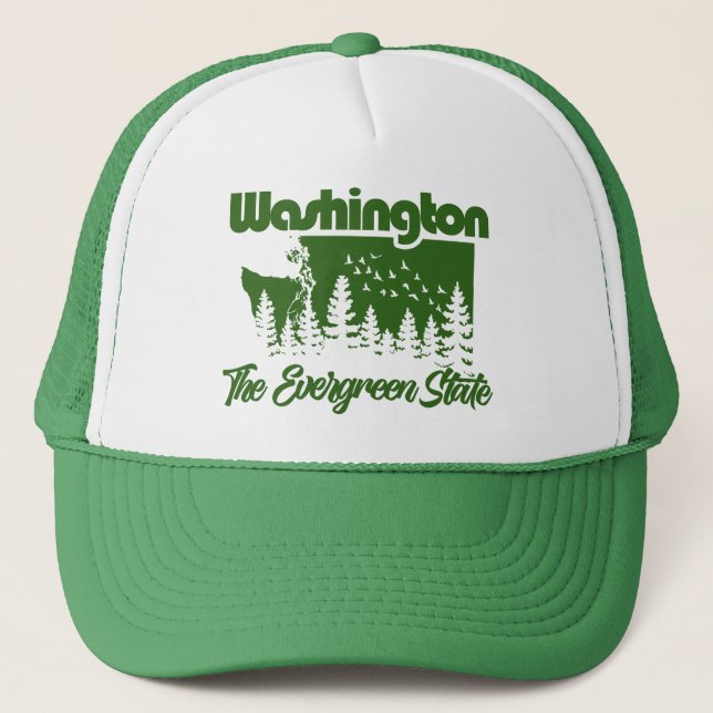 Gorra De Camionero Washington, el Estado Evergreen (Anverso)