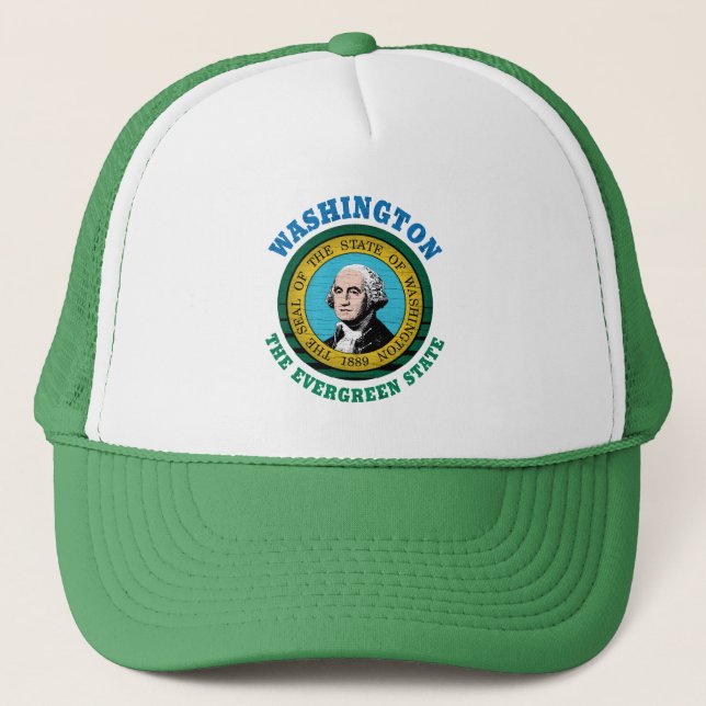 GORRA DE CAMIONERO WASHINGTON EVERGREEN STATE FLAG TRUCKER HAT (Anverso)