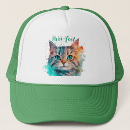 Gorra De Camionero Watercolor Art Purr-fect Cat