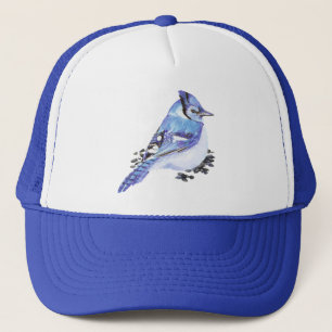 Gorra De Camionero Watercolor Azul Jay Bird Wildlife Nature Art