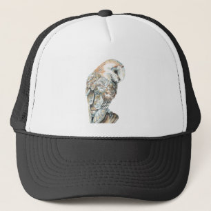 Gorra De Camionero Watercolor Barn Owl Bird Naturaleza Wildlife Art