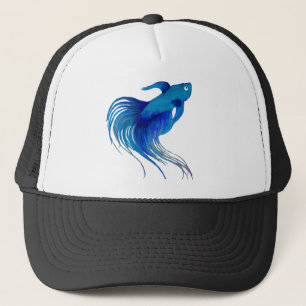 Gorra De Camionero Watercolor Blue Betta Fish