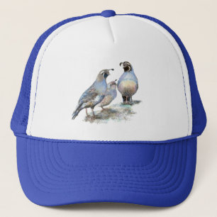 Gorra De Camionero Watercolor California Quail Bird Wildlife Nature