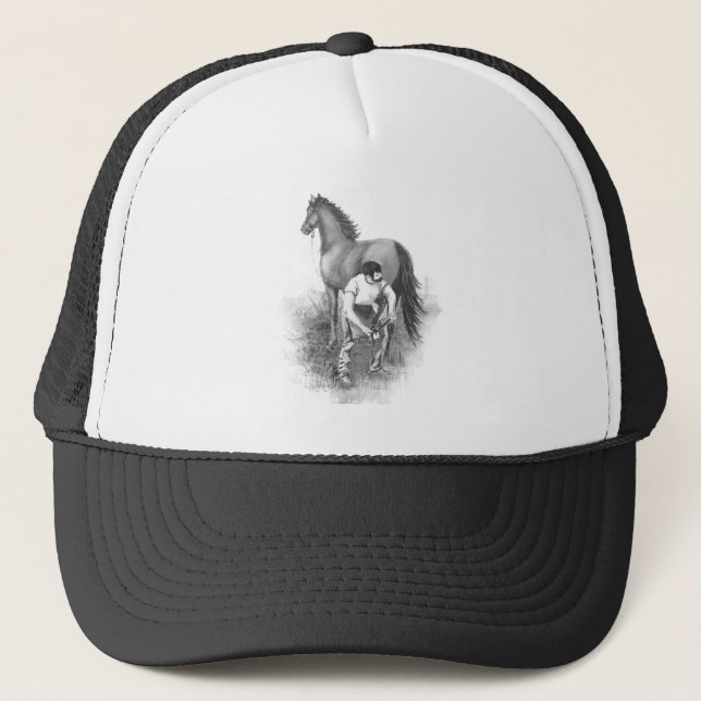 Gorra De Camionero Watercolor Farrier Horse Shoing (Anverso)