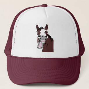 Gorra De Camionero Watercolor Funny Laughing Horse Farm Animal