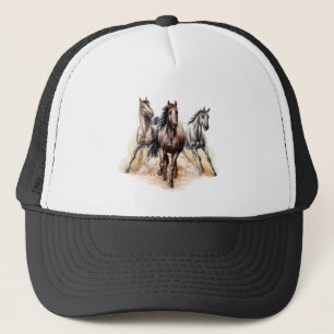 Gorra De Camionero Watercolor Hors Farm Animal Art