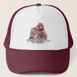 Gorra De Camionero Watercolor House Finch Bird Bath Wildlife
