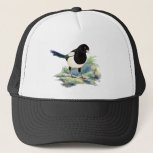 Gorra De Camionero Watercolor Magpie Bird Wildlife Nature Art