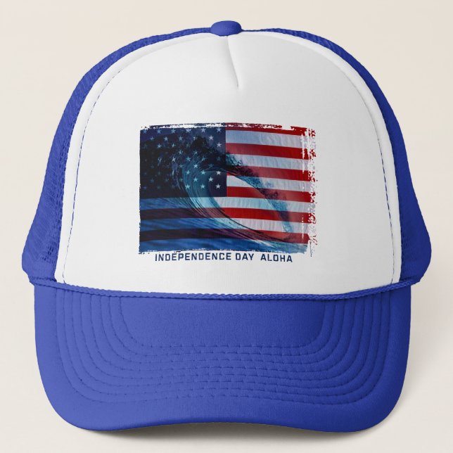Gorra De Camionero Wave Flag Estados Unidos Trucker Hats (Anverso)